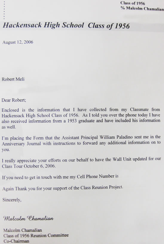Class Reunion Letter